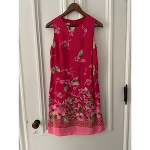 David Brooks dark pink floral tank dress 4